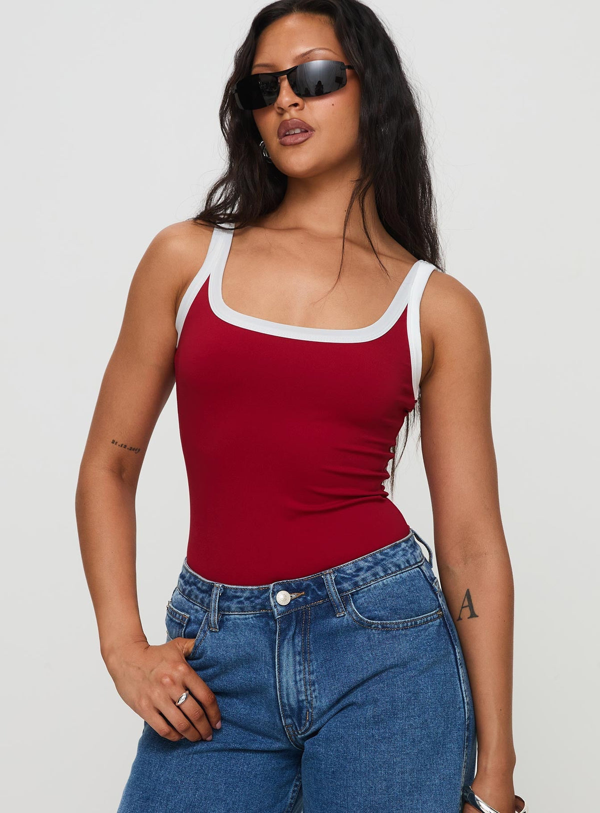 Astrea Bodysuit Red / White