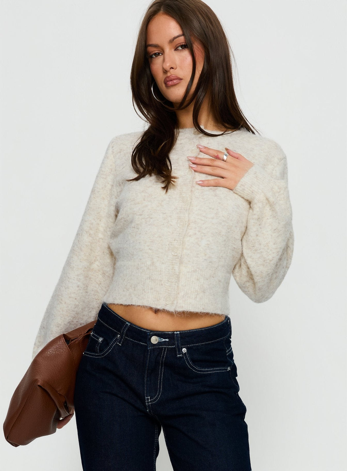 Dawsen Button Down Cardigan Cream