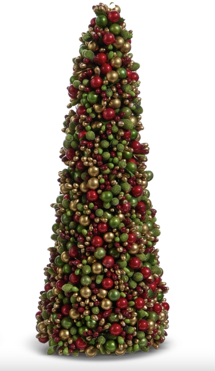 12" Beaded Berry Cone