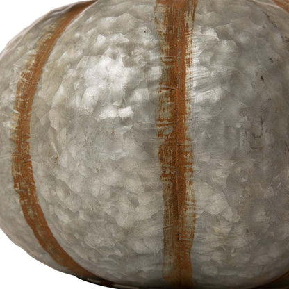 12"D Galvanized Metal Round Pumpkin