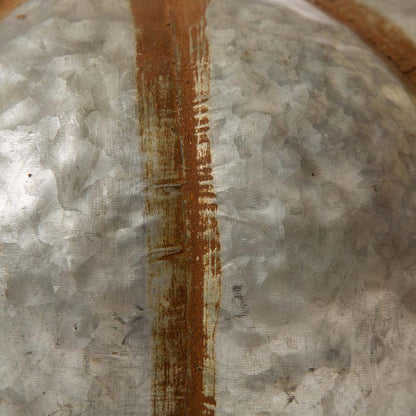 12"D Galvanized Metal Round Pumpkin