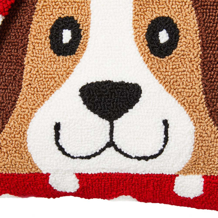 14"L Hooked 3D Dog Woof Throw Pillow