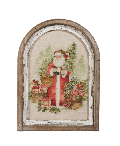 16.5" Watercolor Holiday Snowman Framed Wall Art