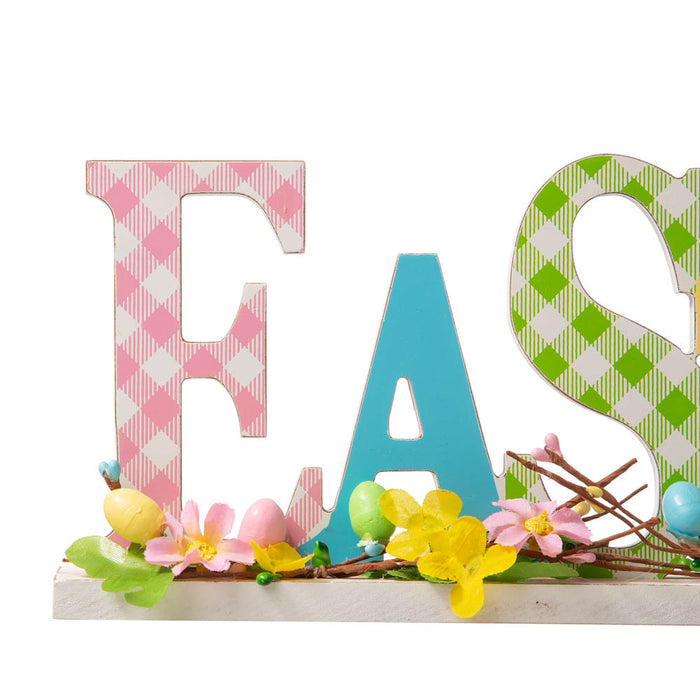 16"L Wooden "EASTER" Table Decor