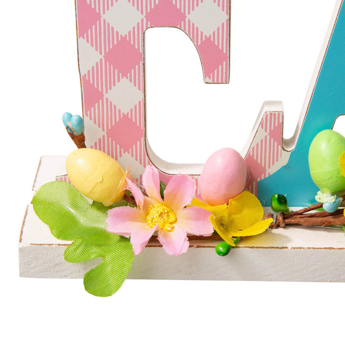 16"L Wooden "EASTER" Table Decor