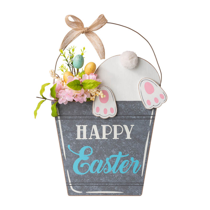 18"H Easter Wooden Bunny Eggs Wall Décor