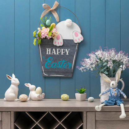 18"H Easter Wooden Bunny Eggs Wall Décor