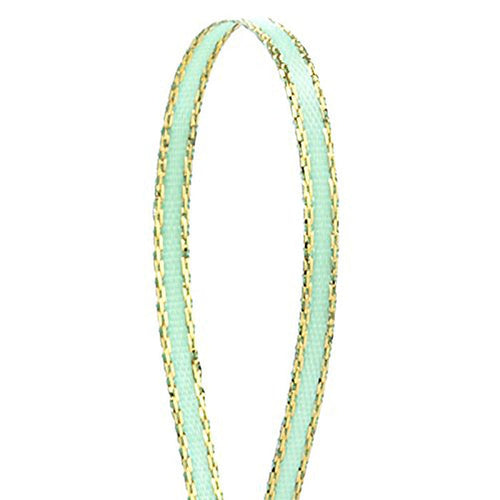 1/8in. X 50 Yards Mint Gold Edge Satin Ribbon (pm57520168)