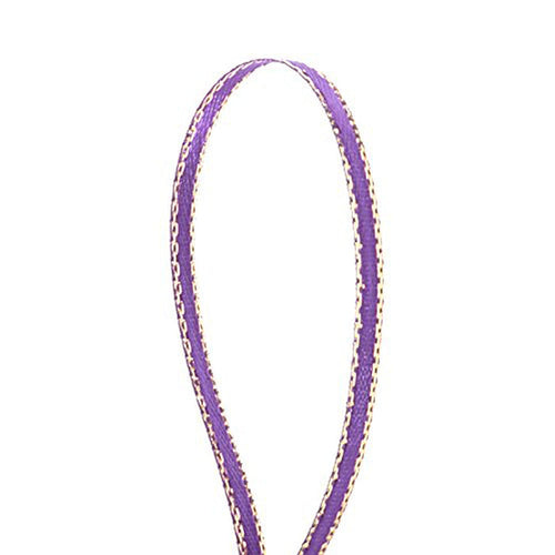 1/8in. X 50 Yards Purple Gold Edge Satin Ribbon (pm57520180)