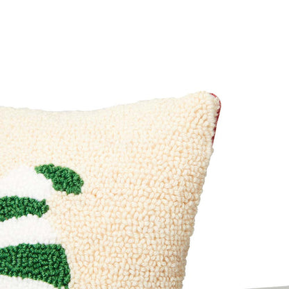 18"L Hooked Christmas Gnomes Throw Pillow