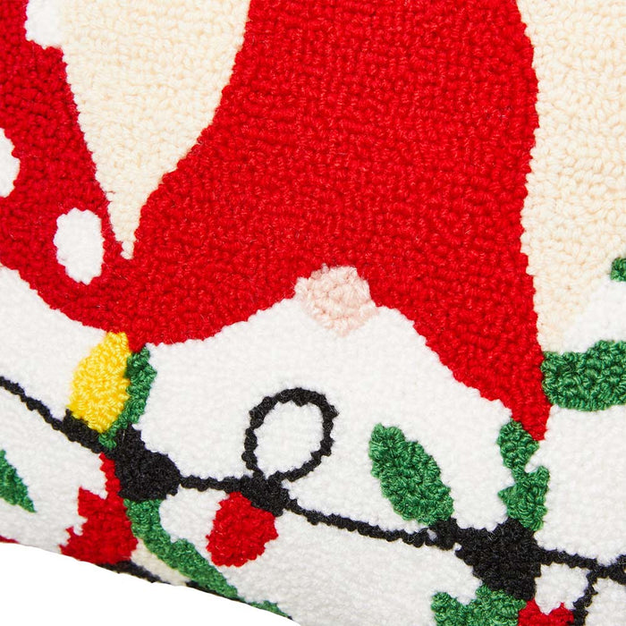 18"L Hooked Christmas Gnomes Throw Pillow