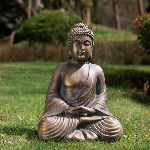 19"H MGO Meditating Buddha Statue