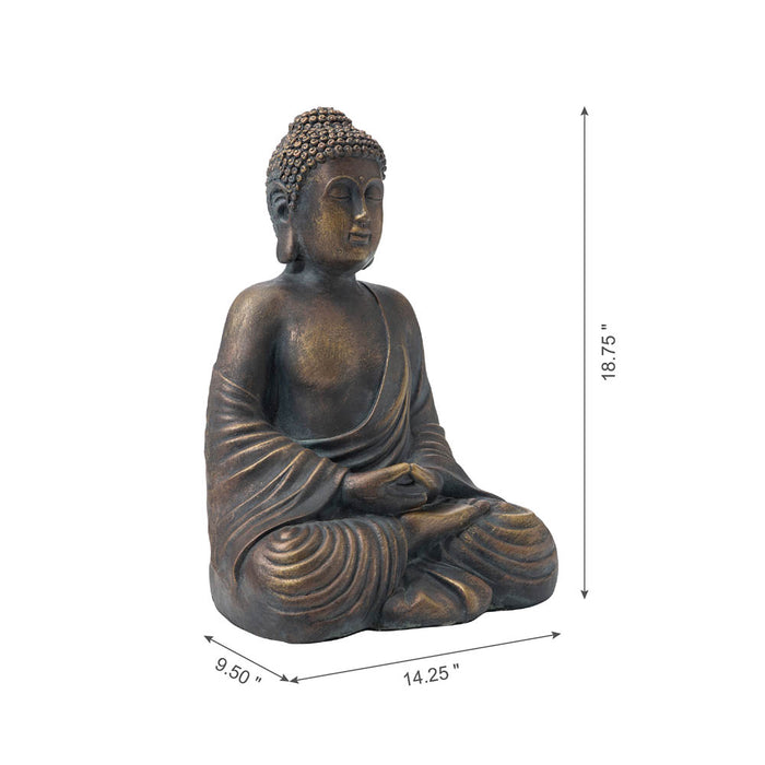 19"H MGO Meditating Buddha Statue