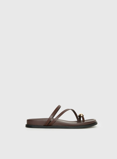 Therapy Alba Hardware Detail Sandals Chocolate