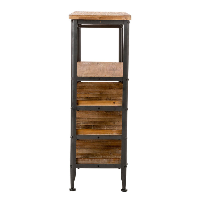21 Bottle Floor Wooden Wine Rack with Metal Frame