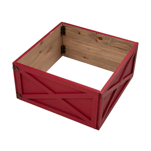 22.09"L Red Wooden Christmas Tree Collar