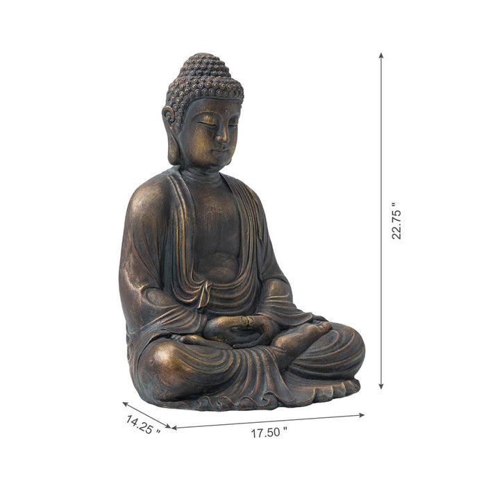 22.75"H MGO Meditating Buddha Statue