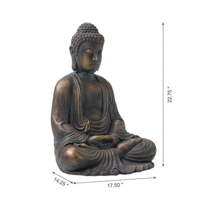 22.75"H MGO Meditating Buddha Statue
