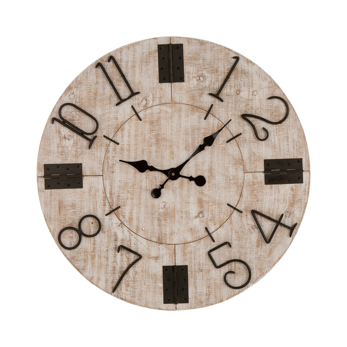 28"D Rustic Wooden Wall Clock Farmhouse Style Home Decor