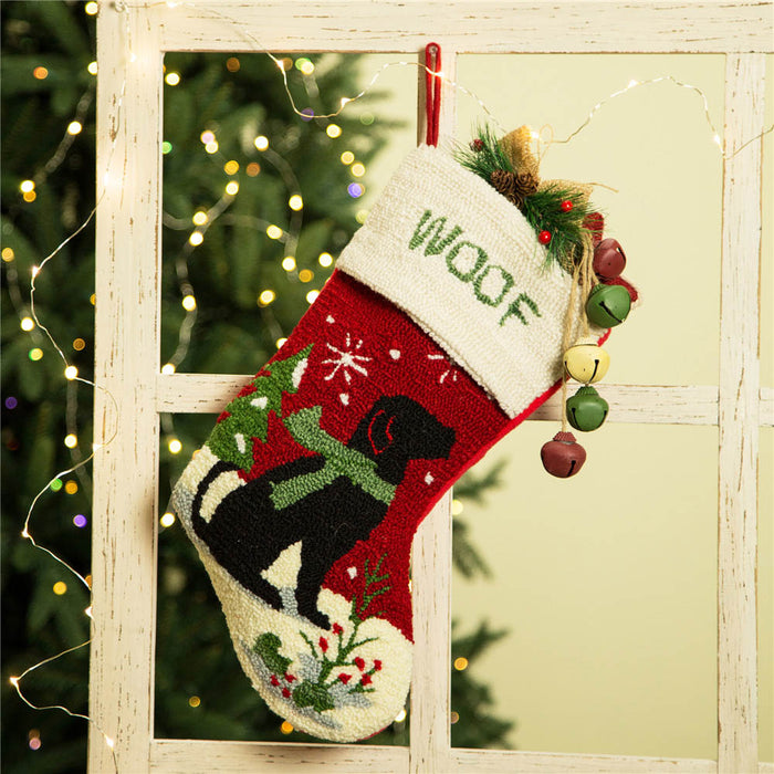 2PK Cat & Dog Design Hooked Stocking