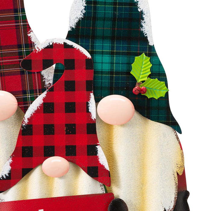 30"H Metal Gnome Family Yard Stake or Standing Décor or Wall Décor (Three Functions)