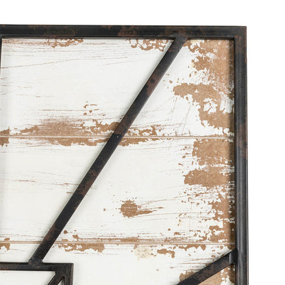31.5"H Oversized Farmhouse Wooden/Metal Rectangular Wall Clock
