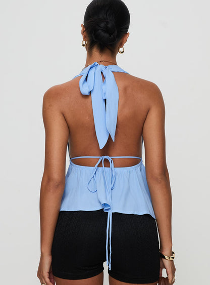 Saddler Halter Top Blue