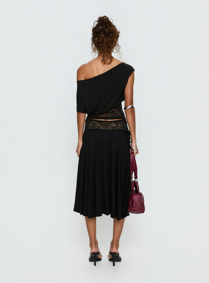 Marienna Lace Midi Skirt Black