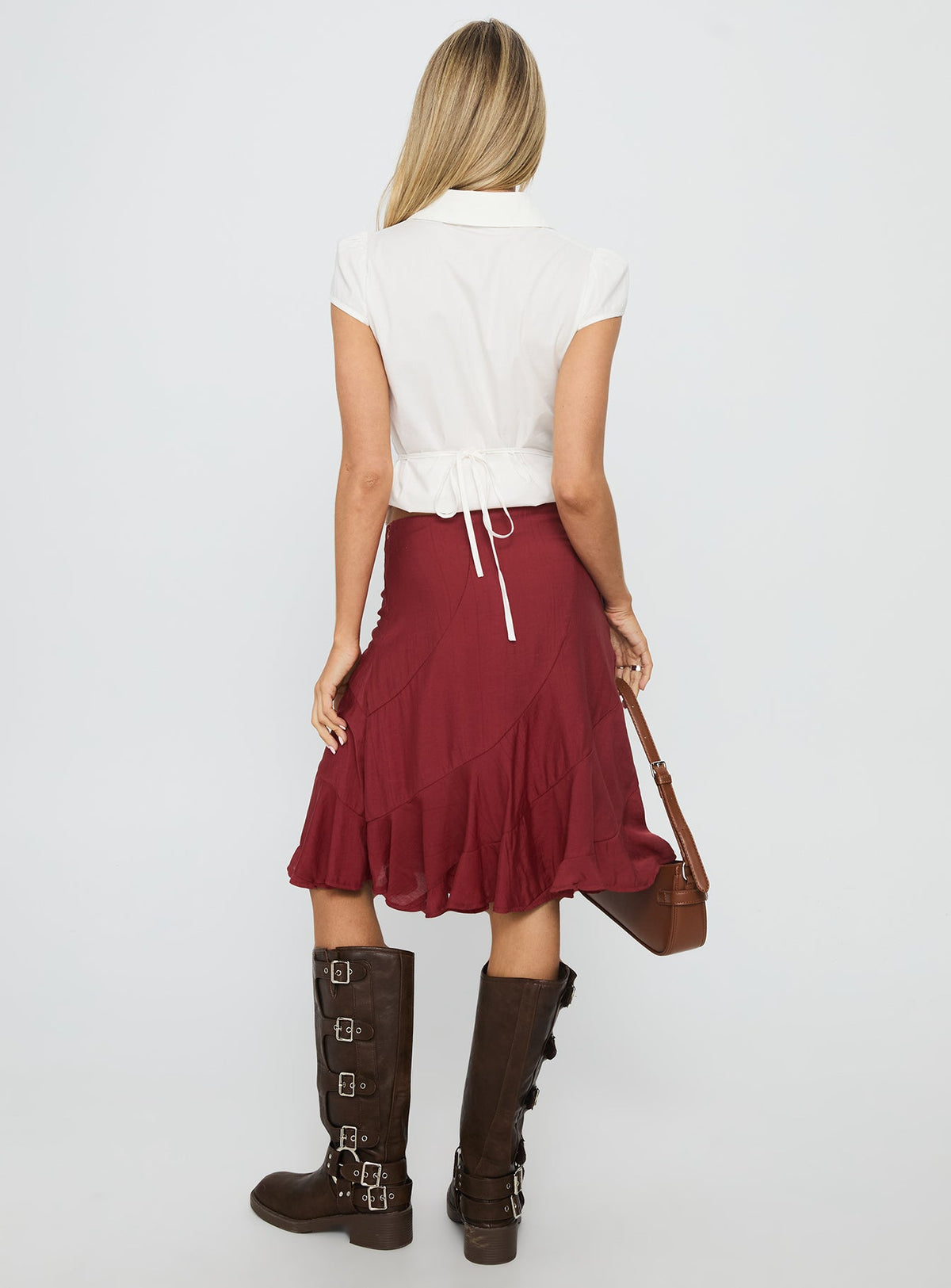 With Kindness Midi Skirt Burgundy