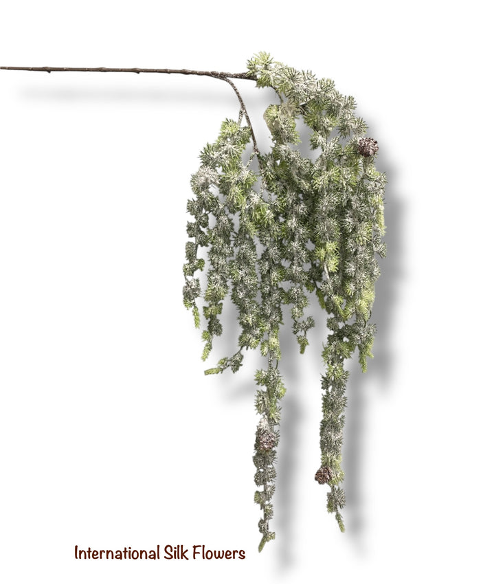 46'' Hanging Snow Pine Spray ( 195425-WH/GN )