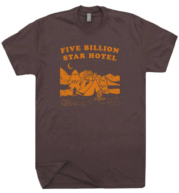 5 Billion Star Hotel Shirt Camping Hiking Wilderness Theme T: L