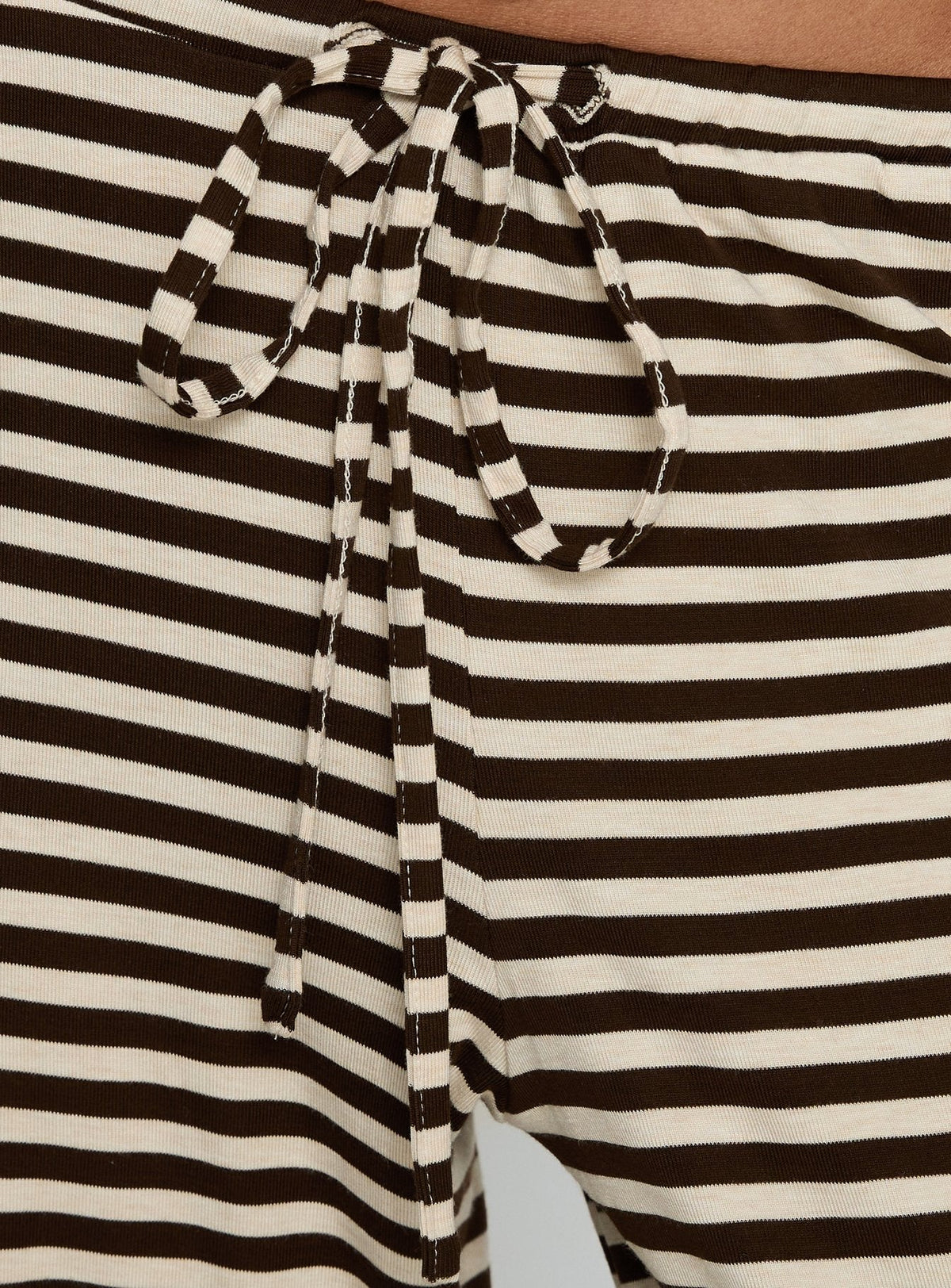 Gavrielle Jersey Wide Leg Pants Chocolate / Cream Stripe