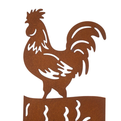 51.25"H Farmhouse Metal Rustic Animals Silhouette Yard Stake, Set of 3