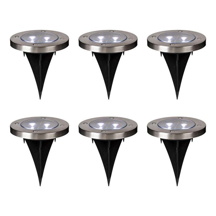 5.25"H 6 Pack Solar Powered LED Pathway Ground Lights