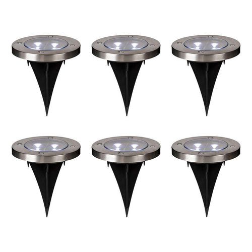 5.25"H 6 Pack Solar Powered LED Pathway Ground Lights