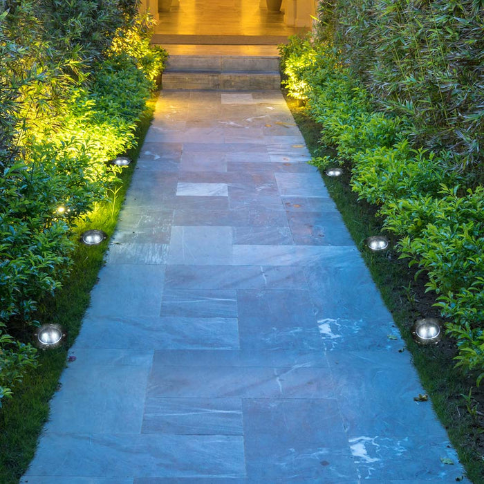 5.25"H 6 Pack Solar Powered LED Pathway Ground Lights