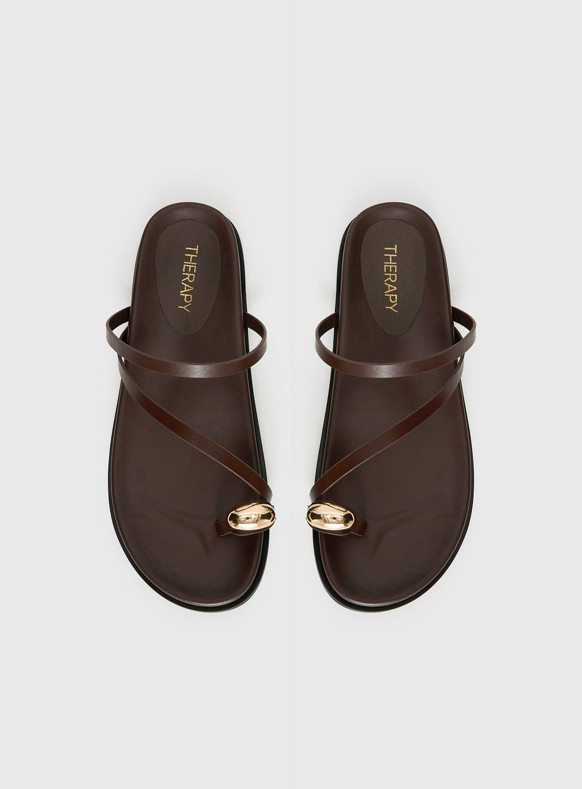 Therapy Alba Hardware Detail Sandals Chocolate