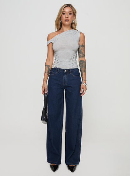 Maryanne Mid Rise Straight Leg Jeans Dark Wash