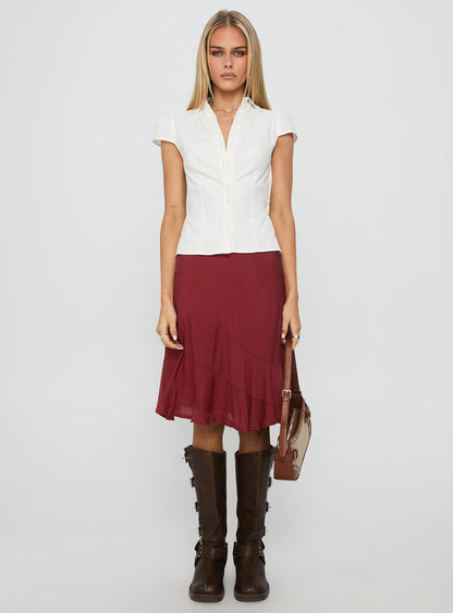 With Kindness Midi Skirt Burgundy