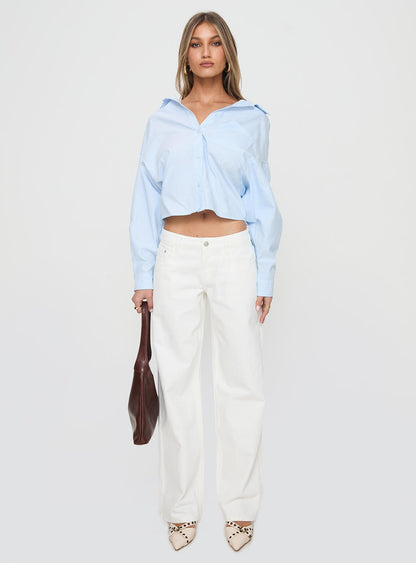 Ellanor Low Rise Straight Leg Jeans White