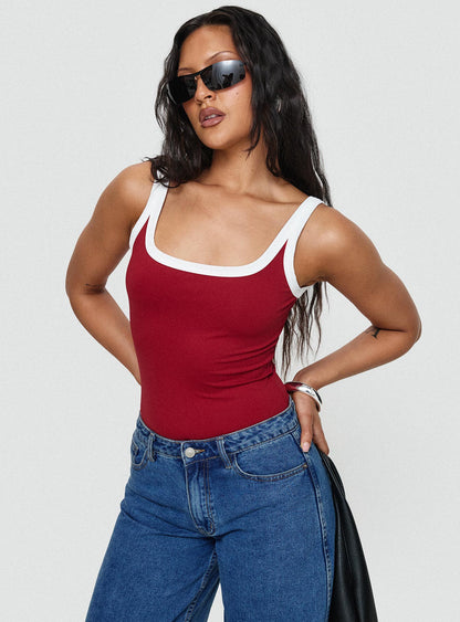 Astrea Bodysuit Red / White