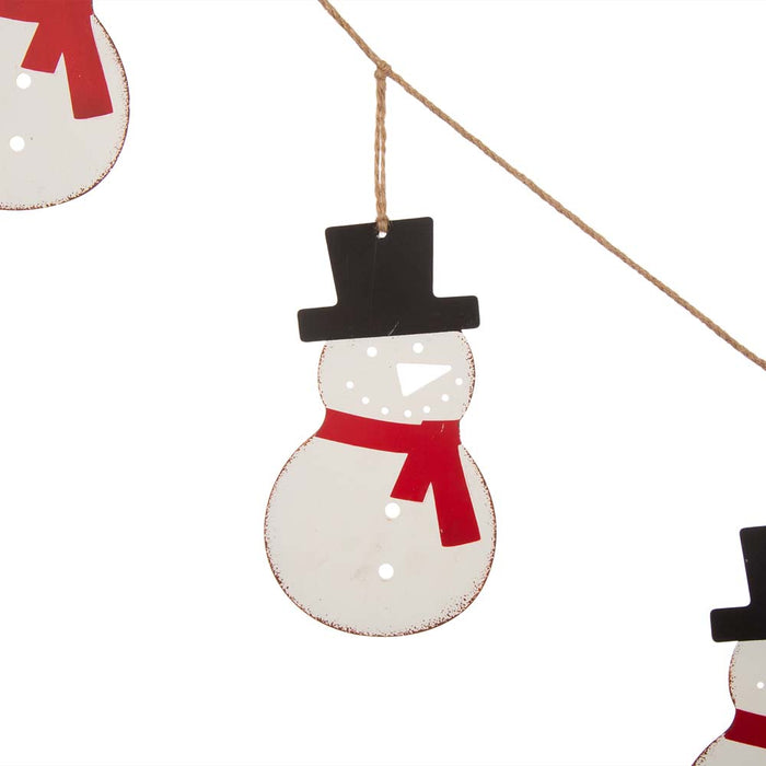 72"L Metal Christmas Snowman Garland