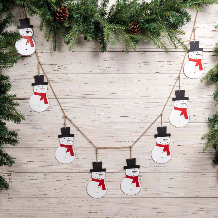 72"L Metal Christmas Snowman Garland