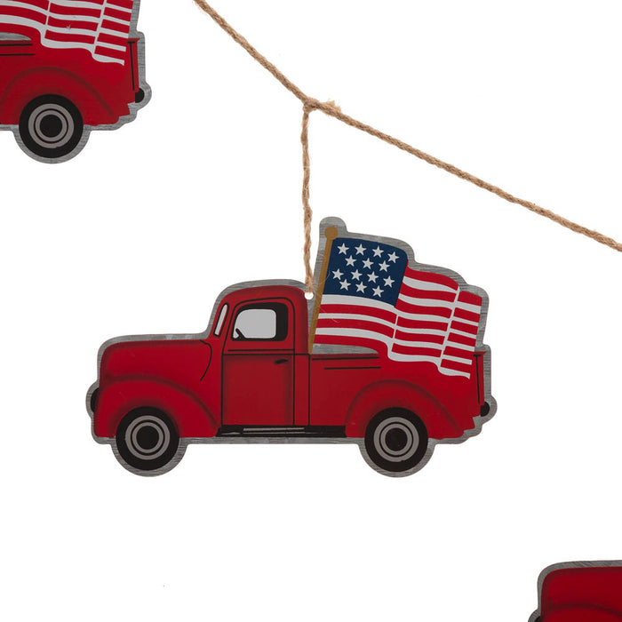 72"L Patriotic Galvanized Truck Garland