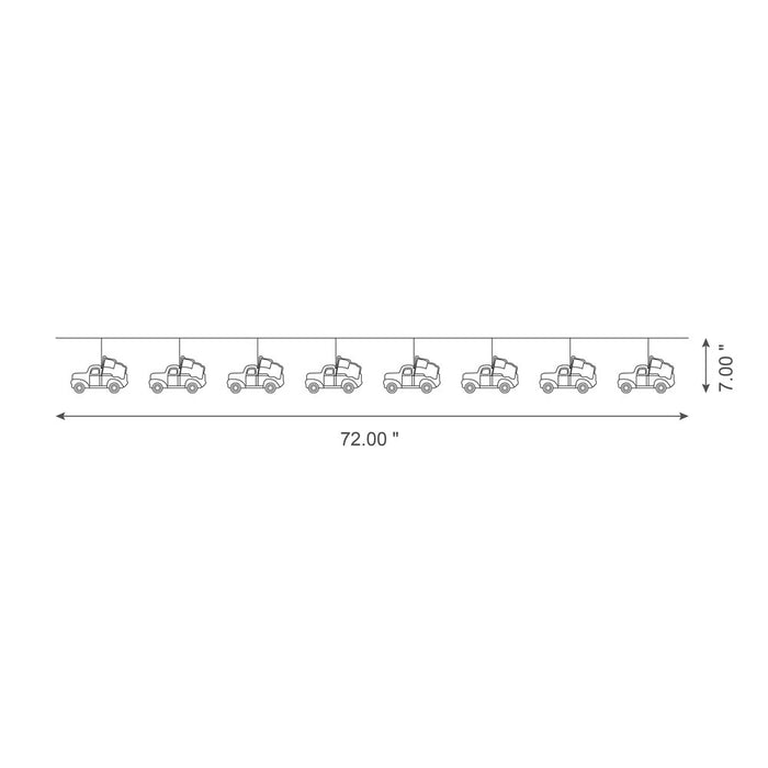 72"L Patriotic Galvanized Truck Garland