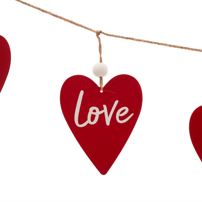 72"L Valentine's Wooden/Metal Heart Garland