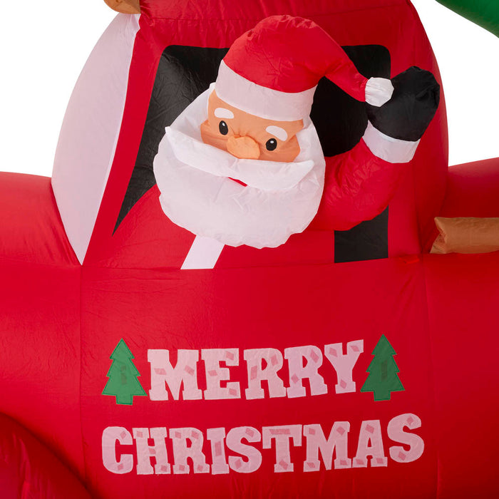 7ft Lighted Santa Claus On Pick Up Truck Inflatable Decor