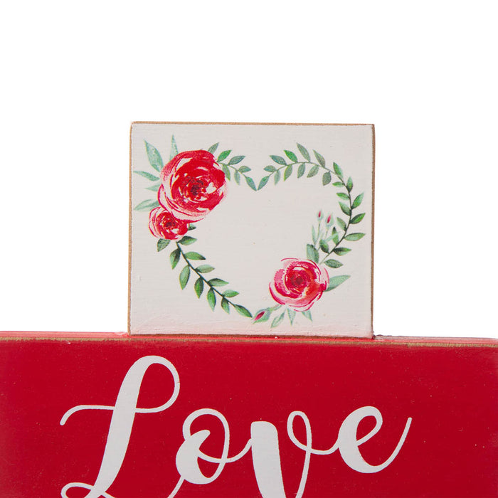 9.45"L Valentine's Wooden Block Table Decor