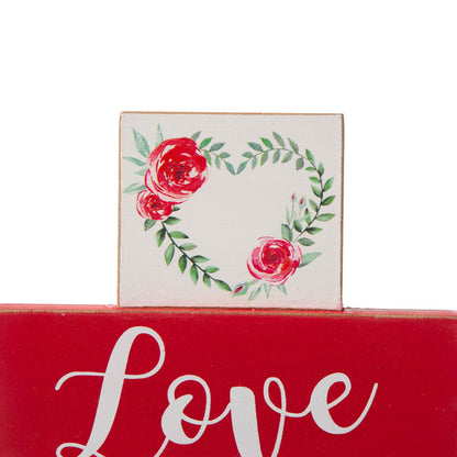 9.45"L Valentine's Wooden Block Table Decor