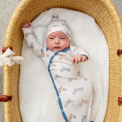 Newborn Knotted Gown - Ryder